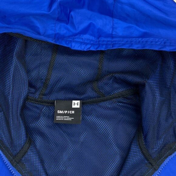 New Under Armour Men US S Sports Jacket Windbreaker Black Blue Lightweight  - Picture 8 of 13